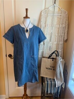 Denim wash style tunic  boxy fit Dress